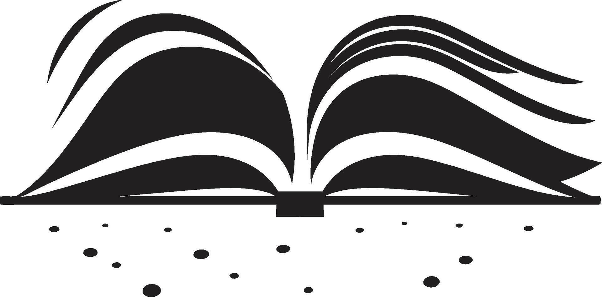 paginas de sabiduría desvelado intrincado negro emblema para un moderno Mira libro soltado noir inspirado icono con elegante diseño vector