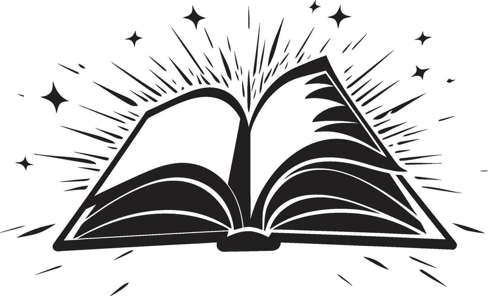 Literary Unveiling Symbol Sleek Black Emblem with Design Book Essence Intricate Logo with Modern Noir Touch vector