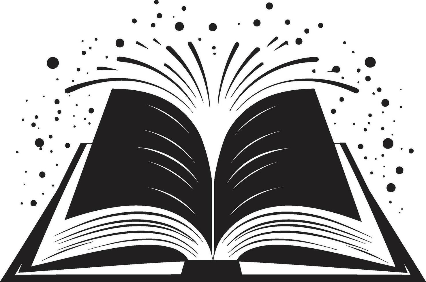 paginas de sabiduría intrincado negro logo para un moderno Mira noir libro icono elegante ilustración para un cautivador marca vector