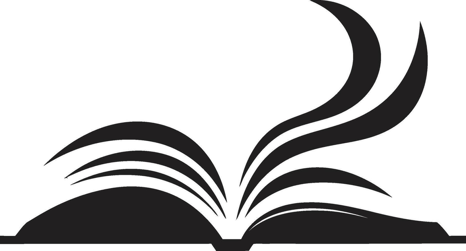 Reading Elegance Symbol Dark Logo with Open Book Design Knowledge Unleashed Chic Black Icon with Book Illustration vector
