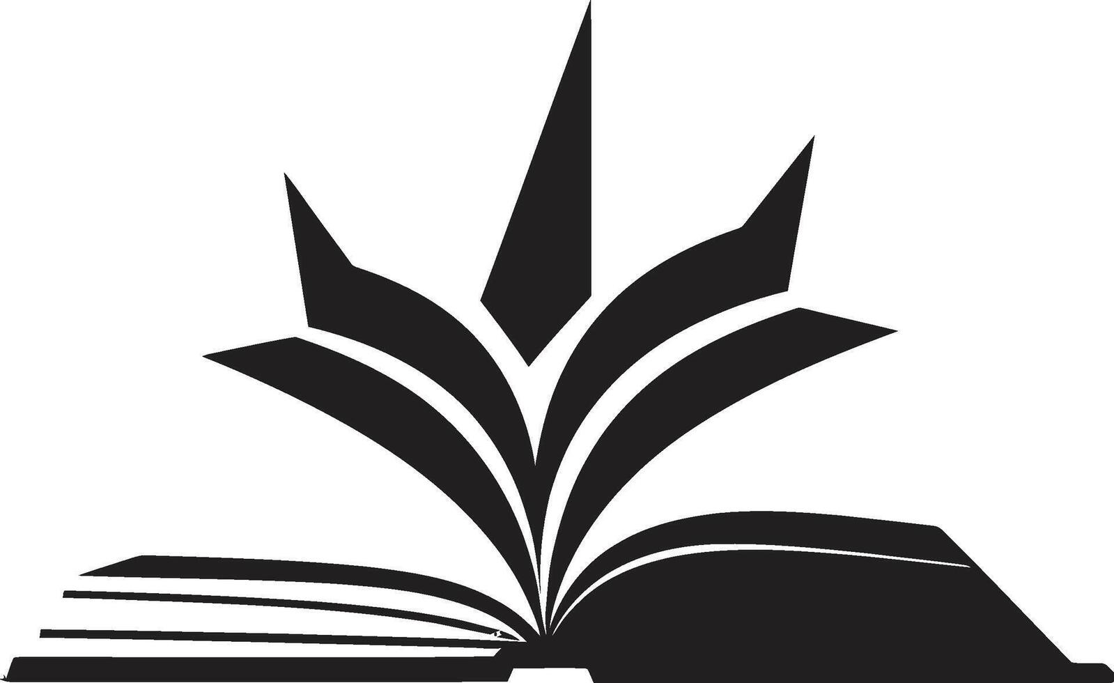 abierto libro paginas pulcro negro logo diseño para literario apelación literario elegancia minimalista negro emblema con abierto libro Arte vector