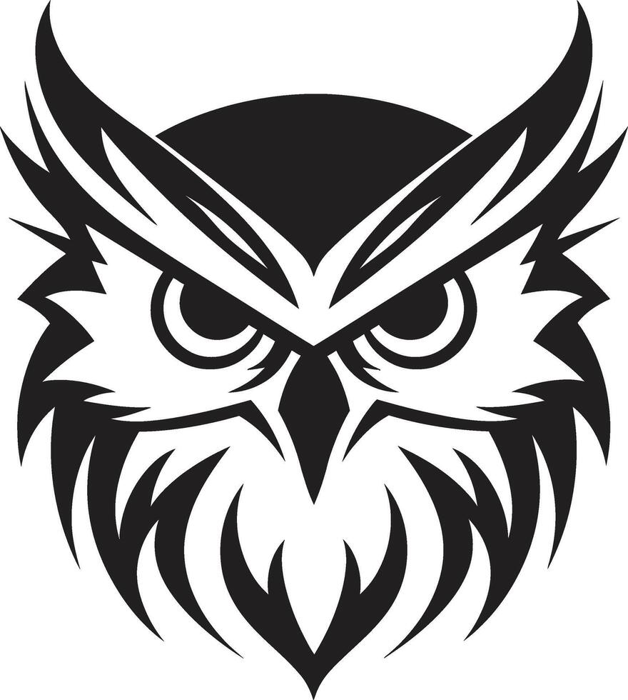 Night Vision Elegant Black Owl Icon for Modern Branding Wise Owl Symbol Stylish Illustration with a Mysterious Touch vector