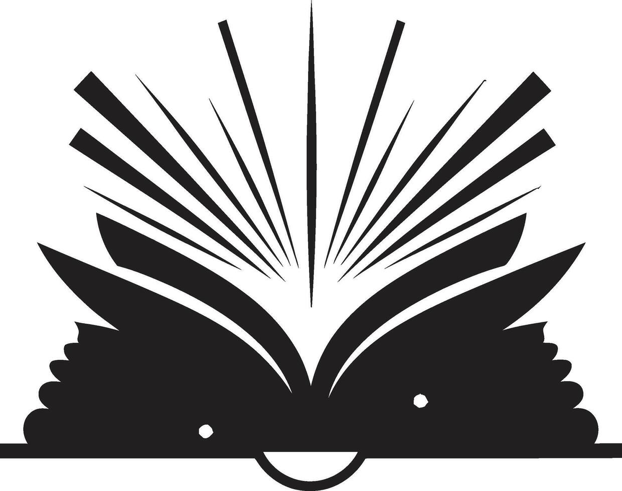 contemporáneo libro revelando oscuro logo con libro ilustración elegante libro paginas noir negro emblema con diseño vector