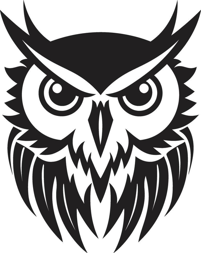 Moonlit Owl Graphic Stylish Black Illustration with Elegant Owl Design Eagle eyed Insight Elegant Art with Noir Owl Emblem vector