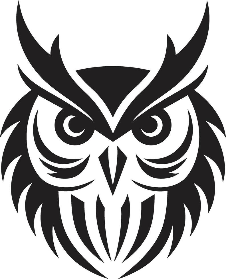 Moonlit Owl Graphic Elegant Black Owl Logo Design Eagle eyed Wisdom Stylish Illustration with Owl Design vector