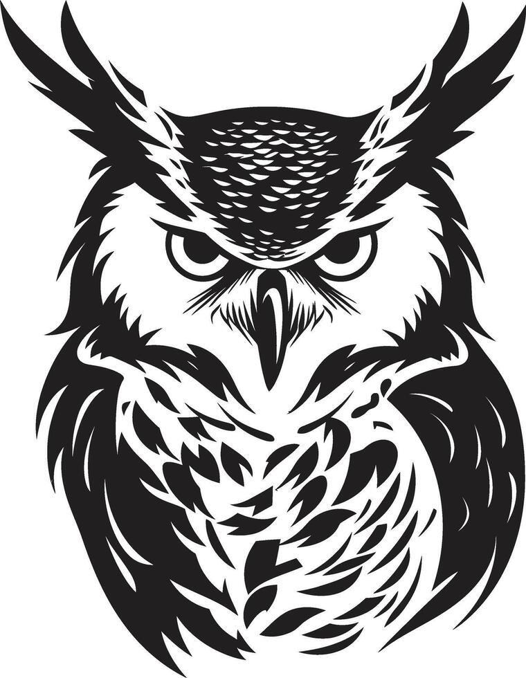 Shadowed Owl Graphic Chic Black Icon with a Modern Twist Contemporary Owl Symbol Sleek Art with a Touch of Mystery vector