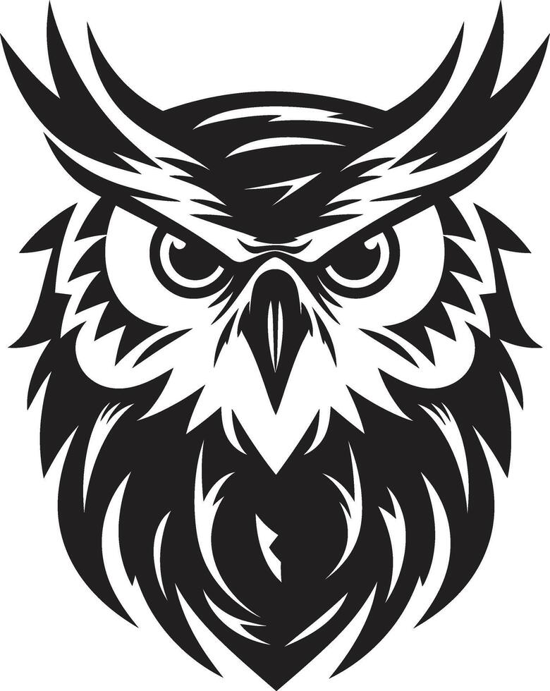 Shadowed Owl Graphic Chic Black Icon with a Modern Twist Contemporary Owl Symbol Sleek Art with a Touch of Mystery vector