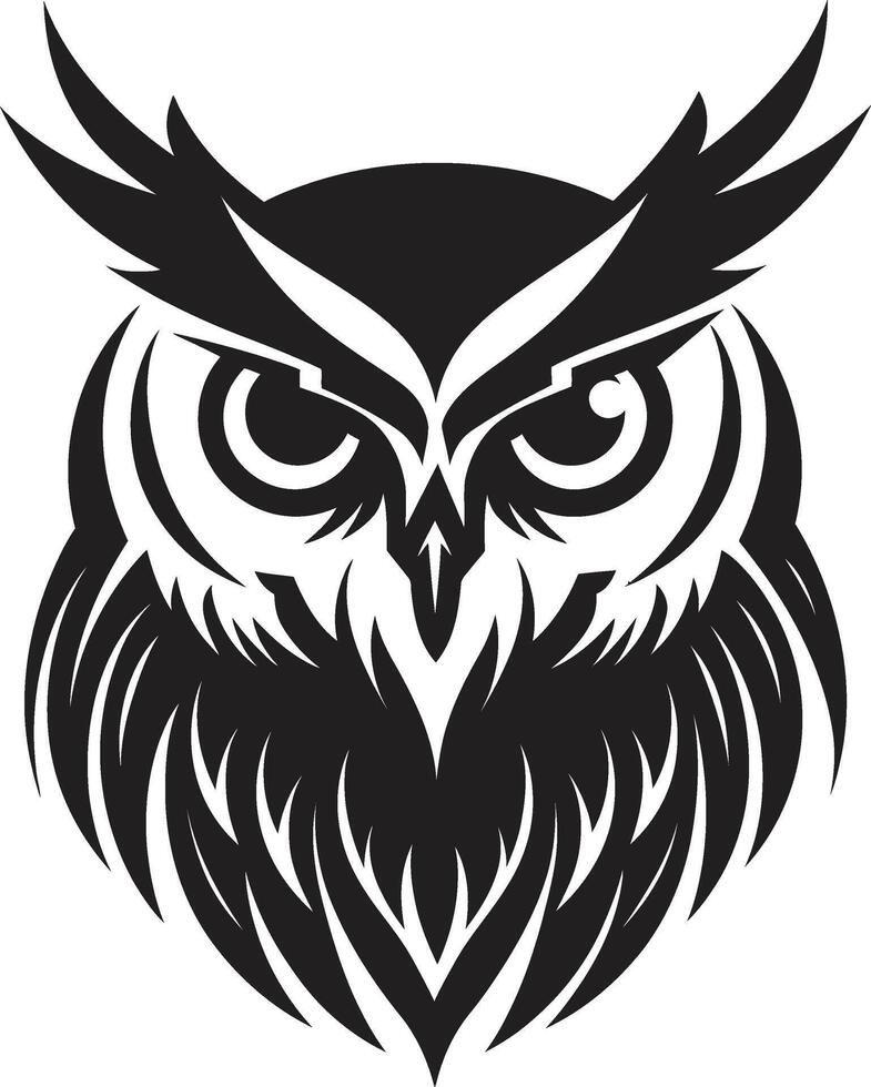 Eagle eyed Insight Elegant Art with Owl Icon Contemporary Owl Symbol Sleek Black Logo Design for a Captivating Image vector