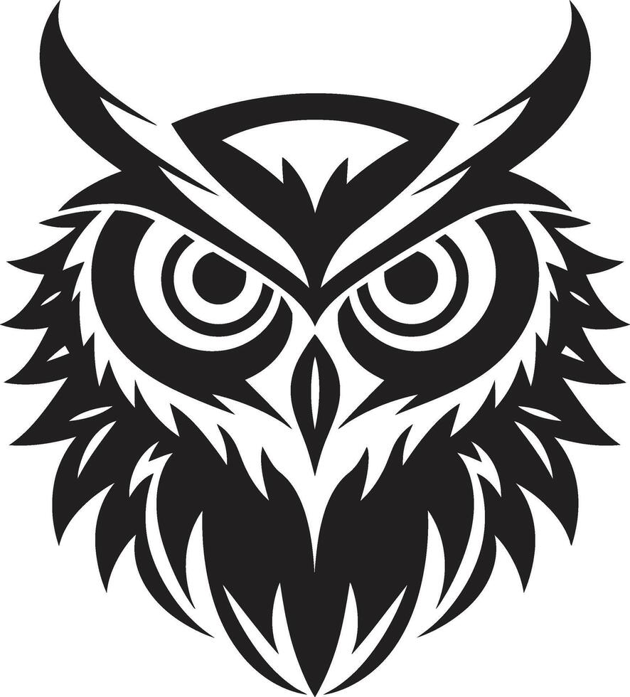 Eagle eyed Wisdom Intricate Owl Illustration Wise Guardian Emblem Elegant Black Icon with Noir Black Touch vector