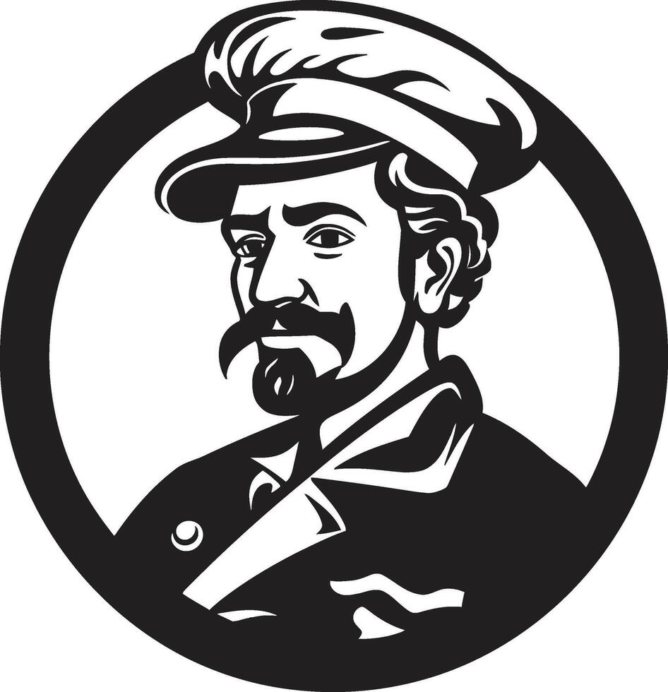 Pizza Virtuoso Stylish Icon Illustration with Chef Hat Silhouette Savory Artistry Chic Black Emblem with Modern Touch vector