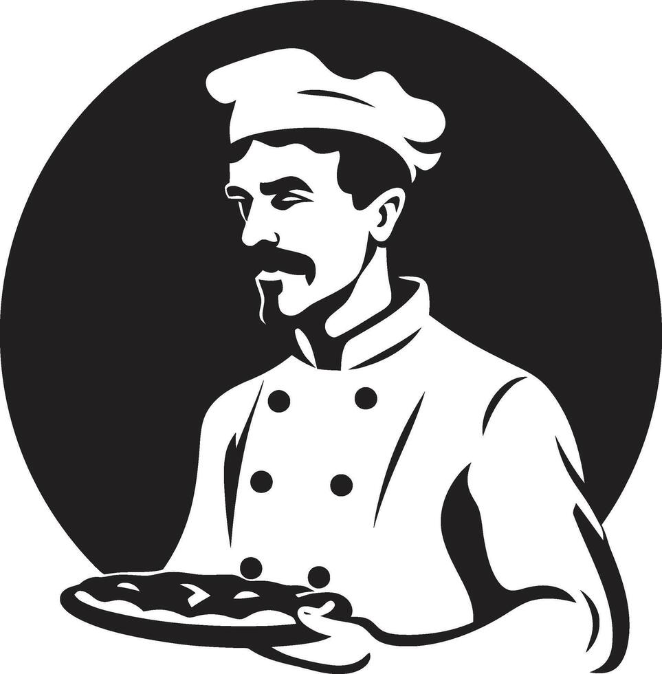Artisanal Taste Chic Black Icon Illustration for a Tasty Brand Slice Sensation Intricate Silhouette in Bold Black vector