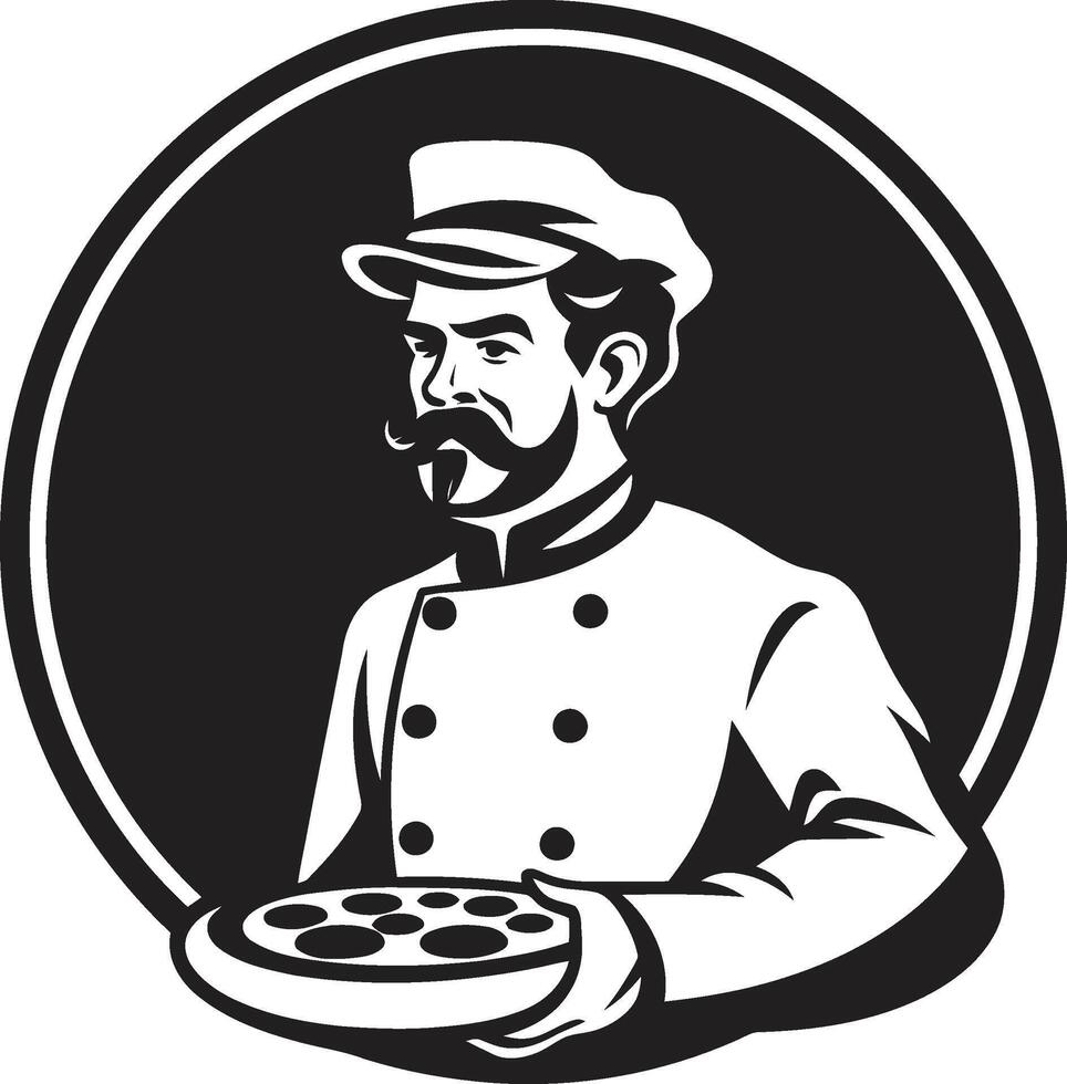 sabroso rebanada soltado oscuro icono ilustración para moderno marca Pizza cocinero maestría elegante negro emblema con pulcro culinario diseño vector