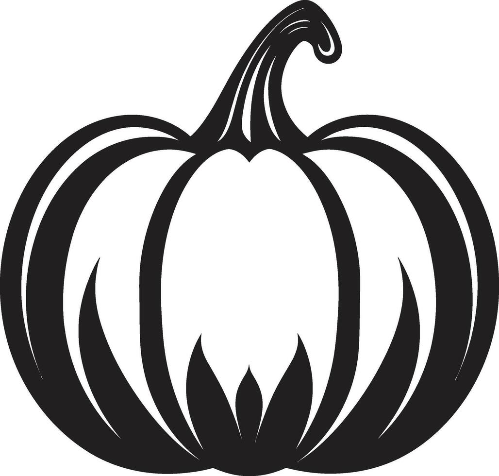 obsesionante cosecha negro icono diseño de calabaza logo en misterioso elegancia minimalista calabaza icono diseño en negro vector