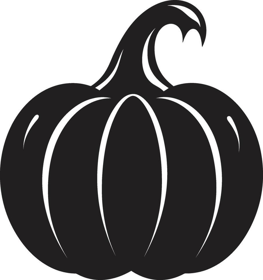 Enigmatic Essence Black Pumpkin Logo Icon Harvest Moon Black Icon Design of Pumpkin Logo in vector