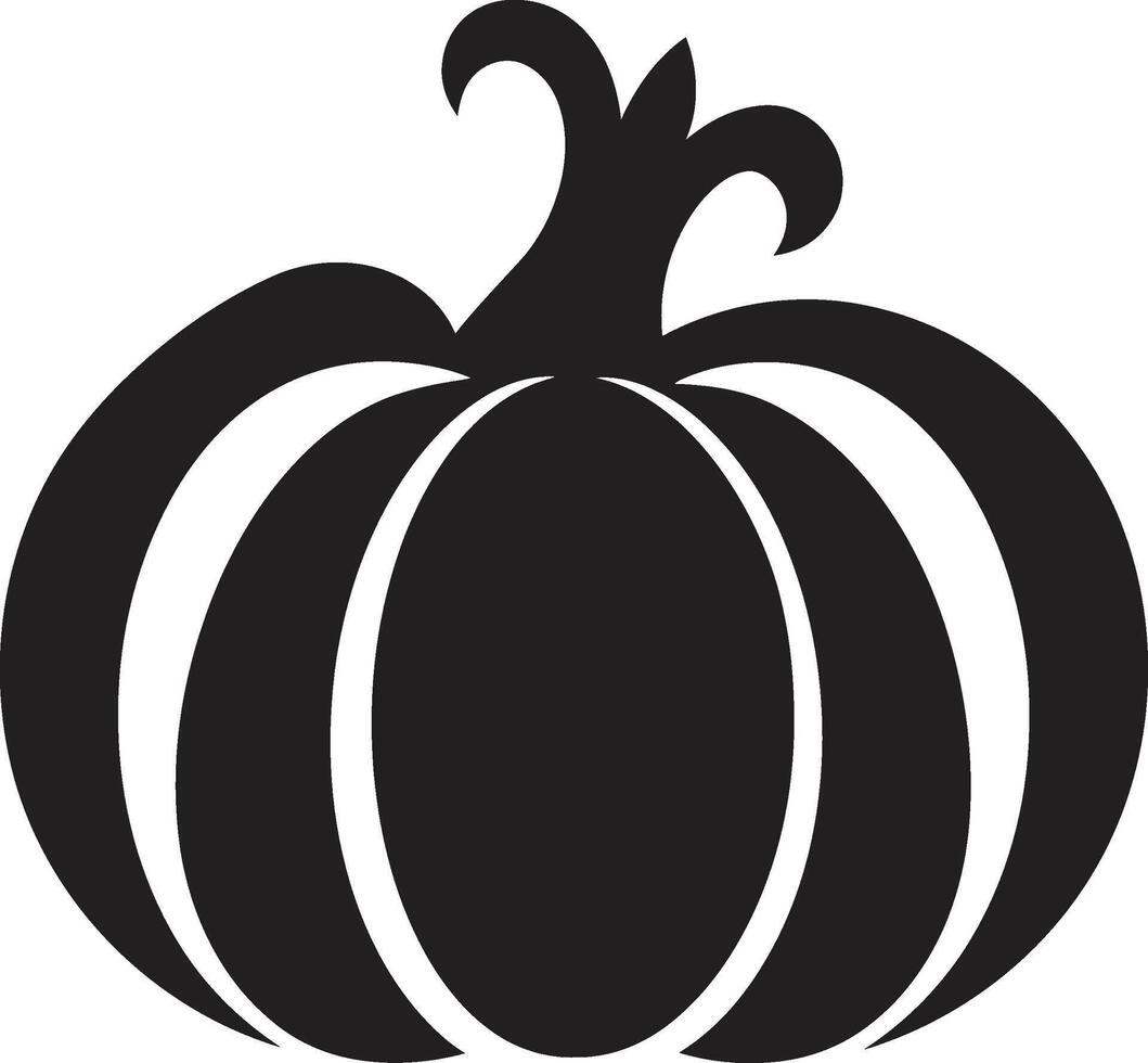 Harvest Hues Elegant Black Pumpkin Icon Design Midnight Harvest Black Iconic Pumpkin Design vector