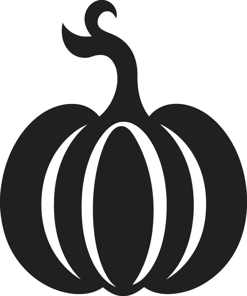 Spooky Symmetry Iconic Black Pumpkin Icon in Creepy Carving Elegant Design of Black Pumpkin Icon vector