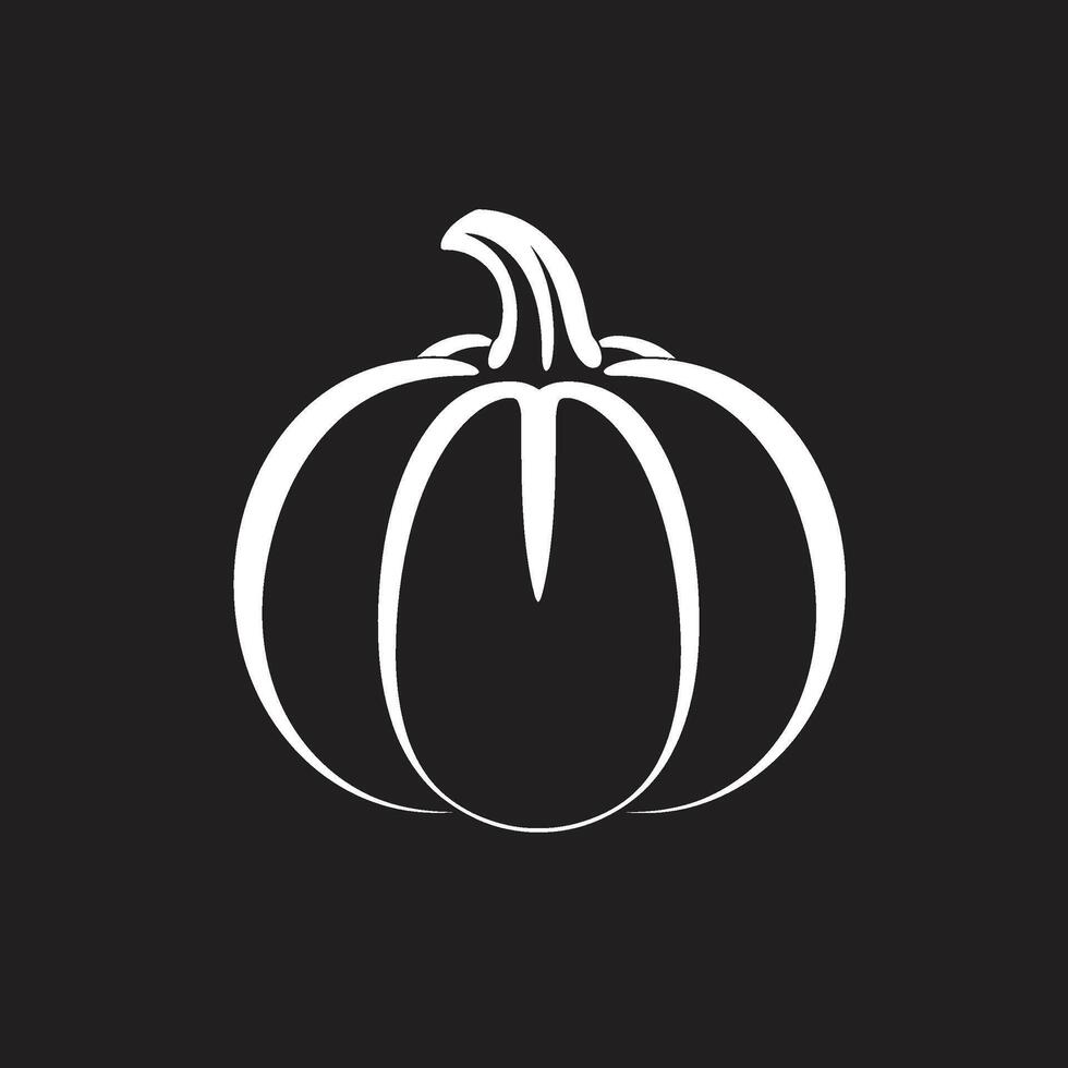 Spooky Symmetry Iconic Black Pumpkin Icon in Creepy Carving Pumpkin Logo Design in Elegant Black vector