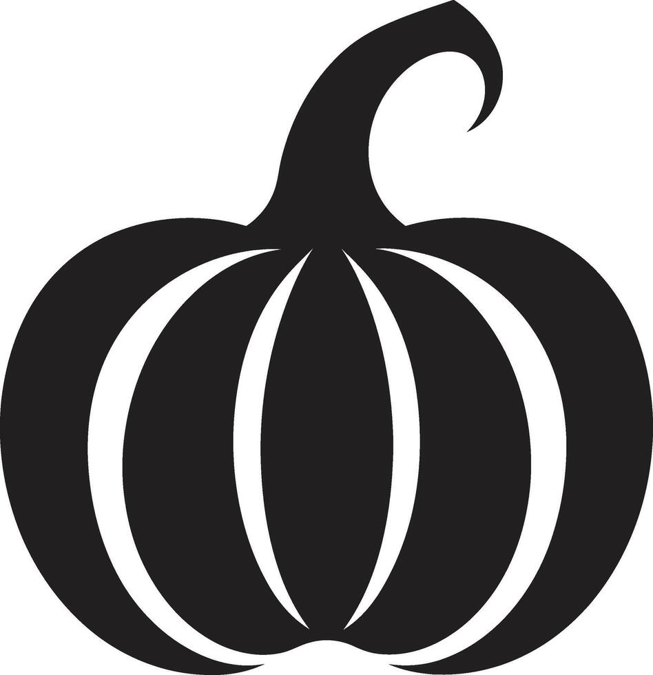Ghostly Gourd Elegant Design of Black Pumpkin Logo Sinister Squash Black Icon of Pumpkin Logo in vector