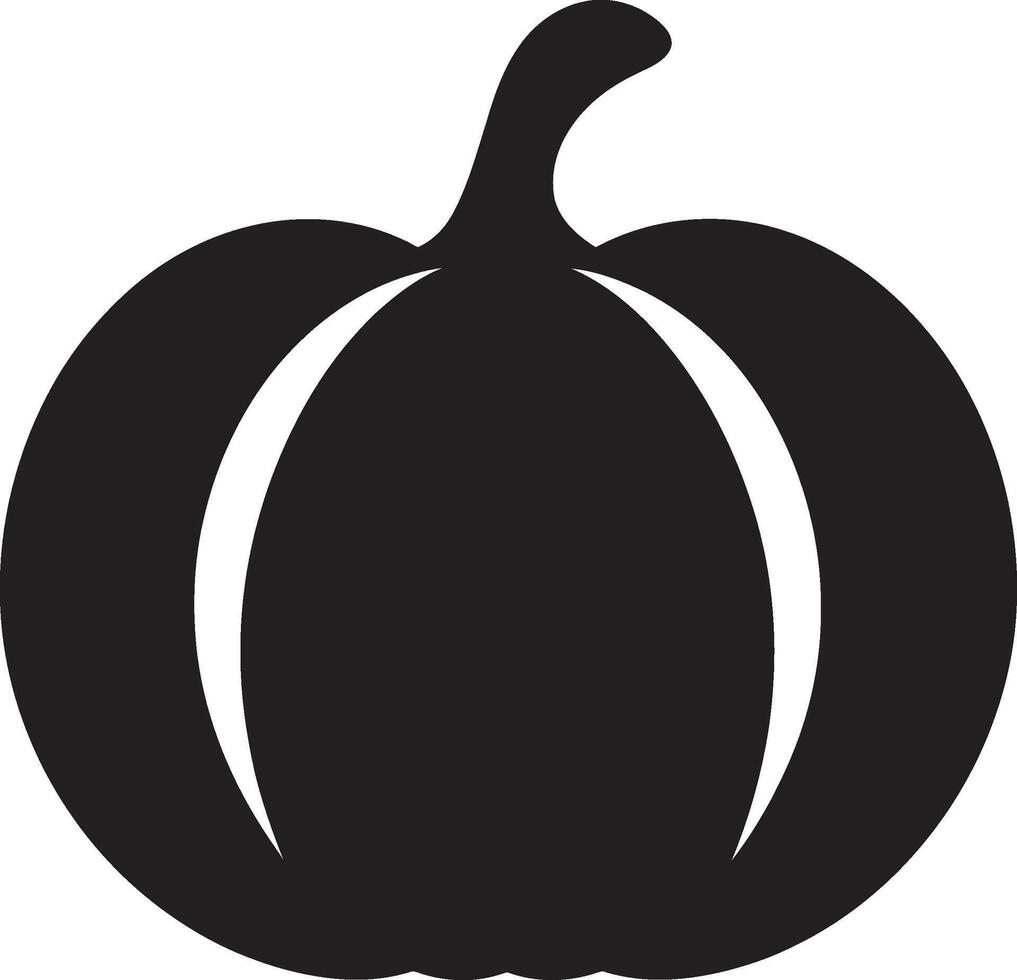 Sinister Squash Pumpkin Logo Design in Black Harvest Shadows Black Iconic Pumpkin Design vector