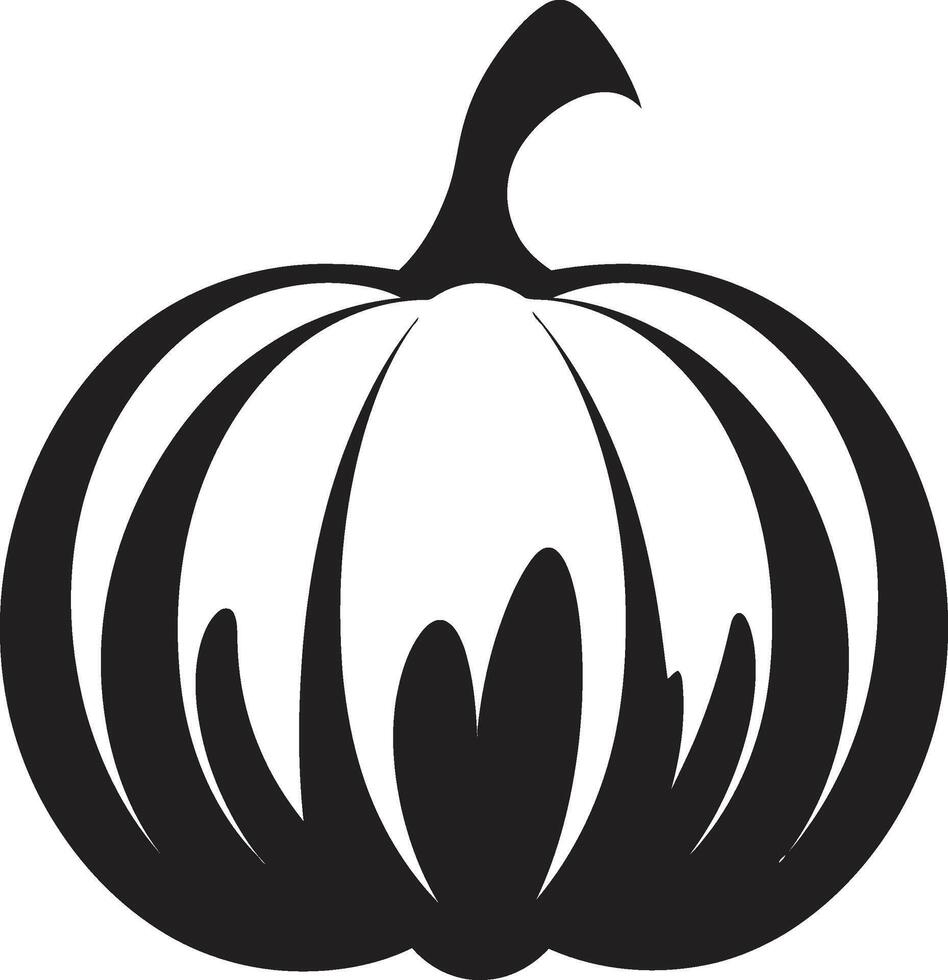 Enigmatic Essence Black Design of Pumpkin Logo Spooky Symmetry Iconic Black Pumpkin Icon in vector