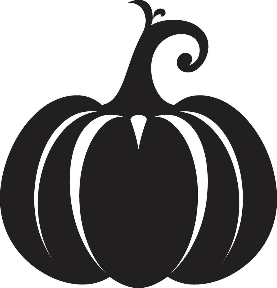 medianoche cosecha negro diseño de calabaza logo espantoso florecer negro icónico calabaza diseño vector