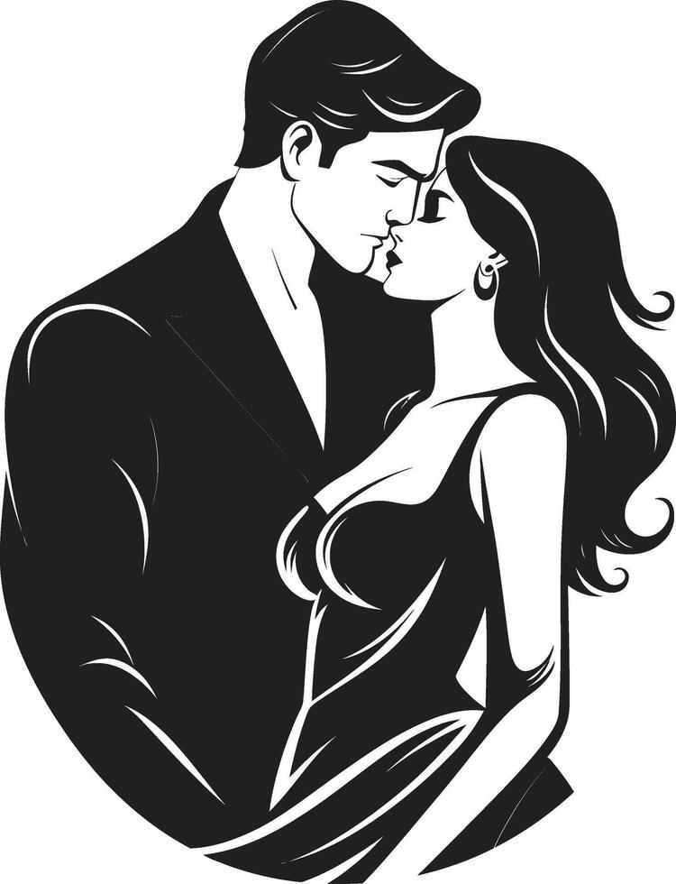 embriagador intimidad elegante diseño de negro seductor Pareja fascinante enlace negro icono diseño para seductor Pareja vector