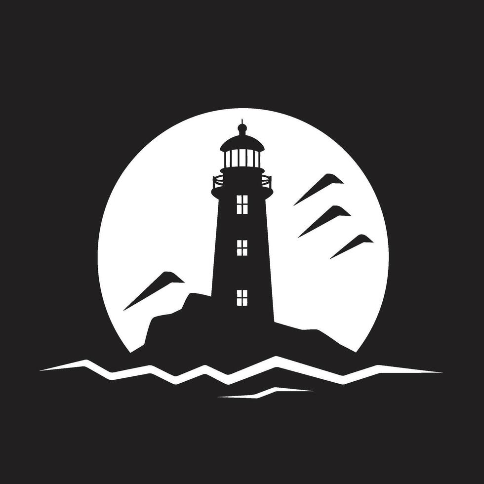 Coastal Illuminance for Lighthouse Nautical Beacon Elegance Lighthouse Emblem vector