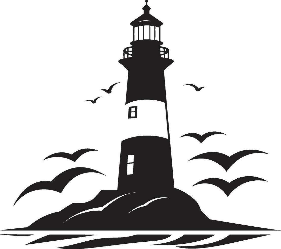 Coastal Illuminance for Lighthouse Nautical Beacon Elegance Lighthouse Emblem vector