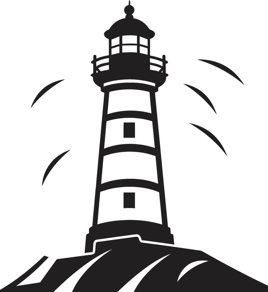 Nautical Illumination Crest Lighthouse Emblem Harbor Guardian Radiance Coastal Lighthouse vector