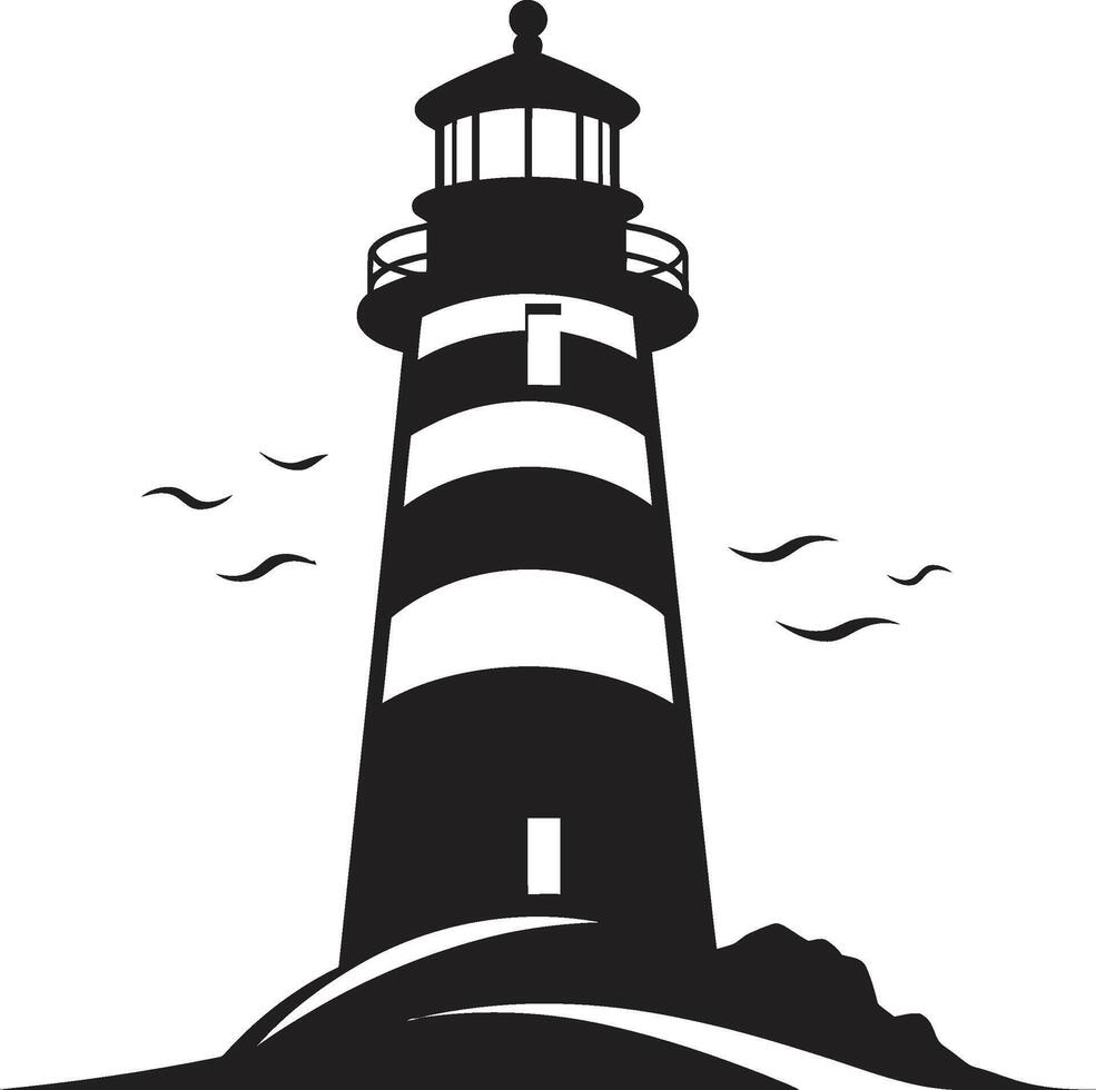 Seafaring Radiance of Coastal Lighthouse Harbor Watchtower Lighthouse in Elegant vector