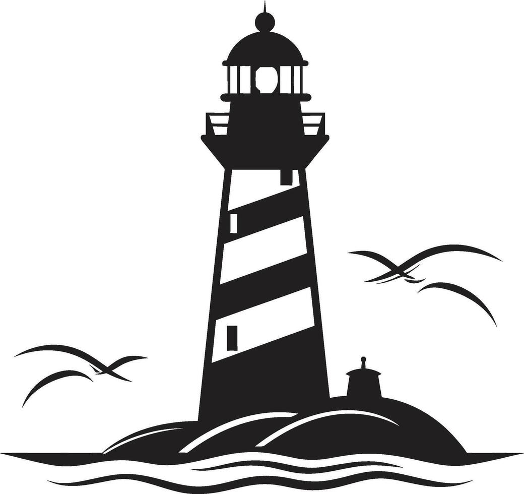 Beacon Brilliance Nautical Seafarers Watchtower Lighthouse Emblem in vector