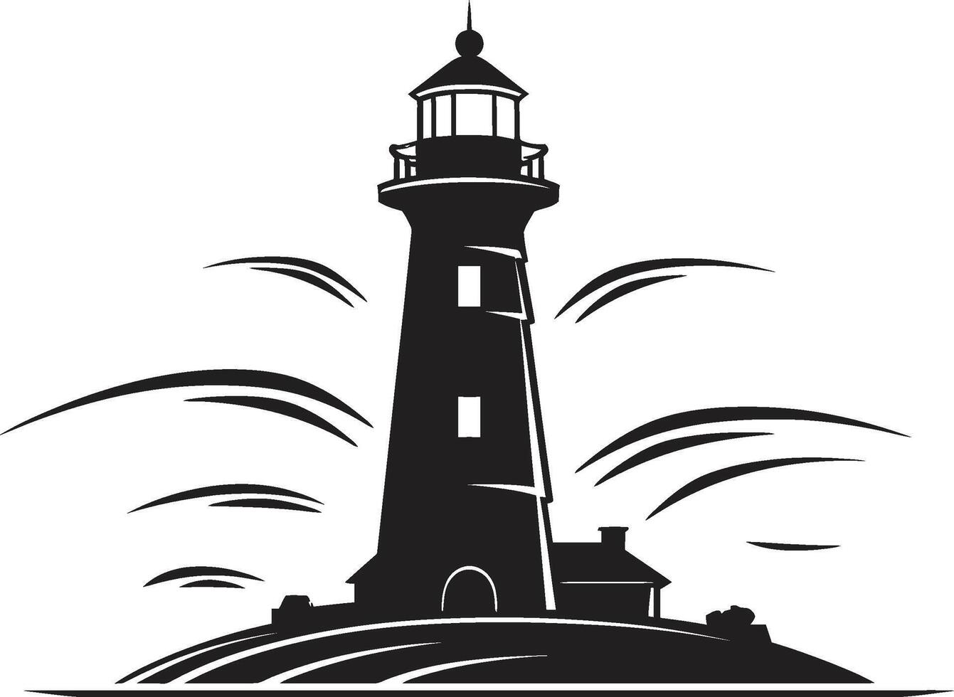 Seafaring Illumination Nautical Guiding Light Radiance Lighthouse Emblem vector