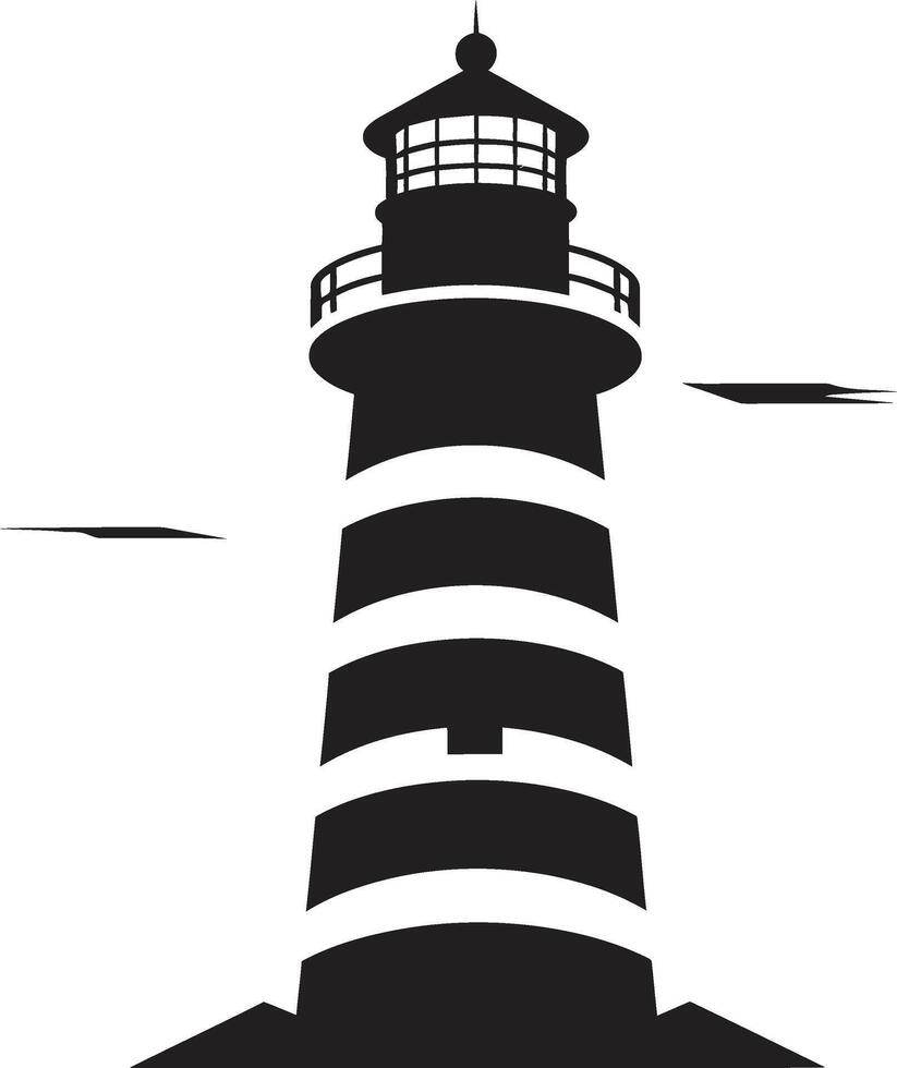 Nautical Beacon Elegance Lighthouse Emblem Seafaring Radiance of Coastal Lighthouse vector