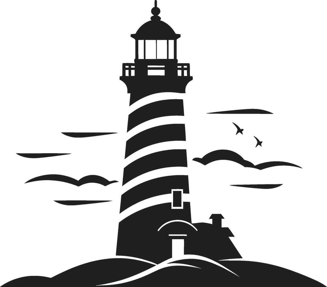 Seafaring Radiance of Coastal Lighthouse Harbor Watchtower Lighthouse in Elegant vector