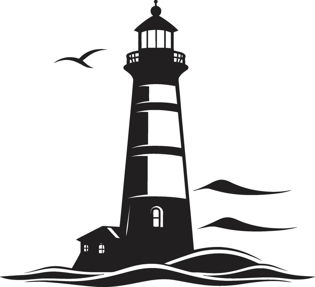 Coastal Illuminance Majesty Lighthouse Emblem Beacon of Serenity for Lighthouse vector