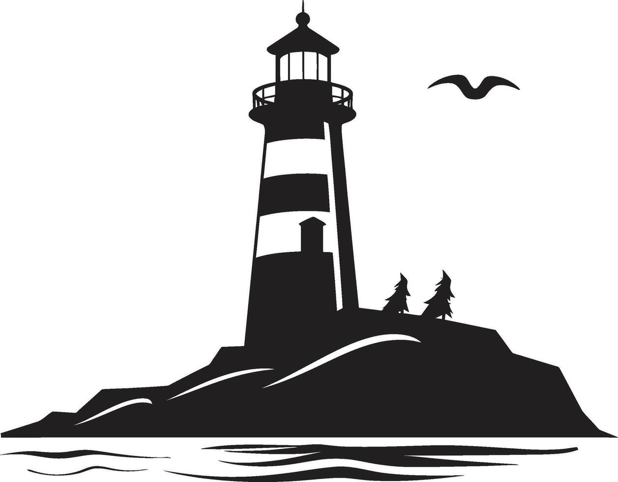 Maritime Illumination Crest Nautical Navigational Brilliance Lighthouse vector