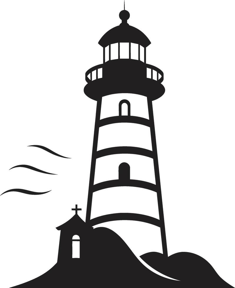 Guiding Light Crest Nautical Lighthouse Coastal Illuminance for Lighthouse vector