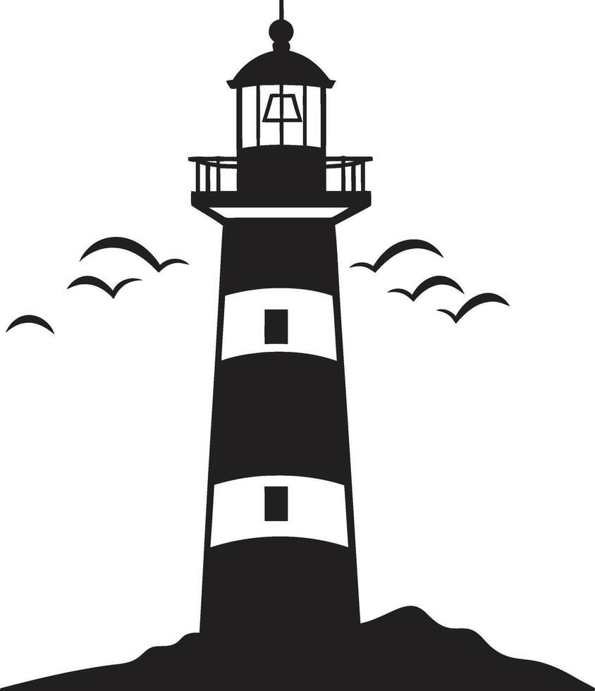 Beacon of Maritime Hope for Lighthouse Seafaring Elegance Coastal Lighthouse in vector