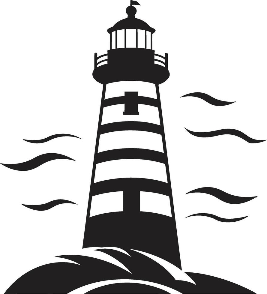 Harbor Watch Sentinel Lighthouse in Coastal Illumination Crest Nautical vector