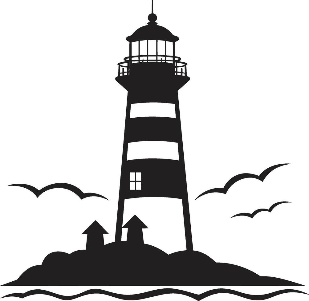 Coastal Beacon Majesty Lighthouse Maritime Guardian Tower Nautical Lighthouse vector