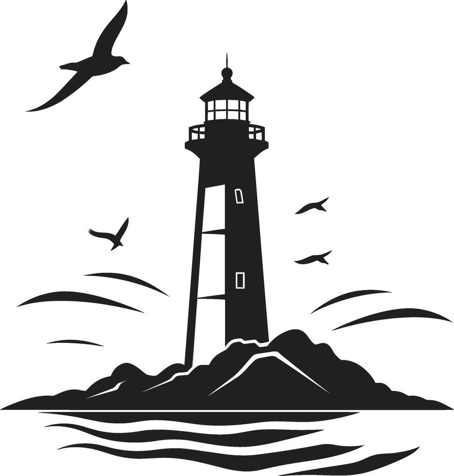 Beacon Brilliance for Nautical Lighthouse Seafarers Watchtower Lighthouse Emblem in vector