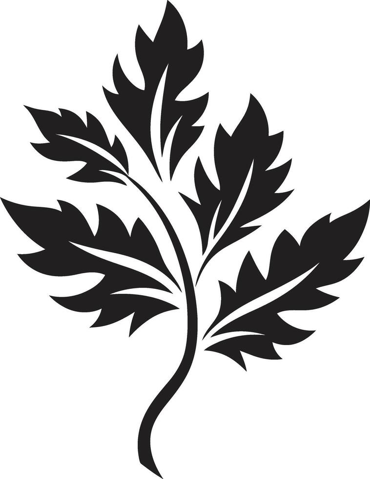 botánico sinfonía hoja silueta encantado pabellón emblema de hoja silueta vector