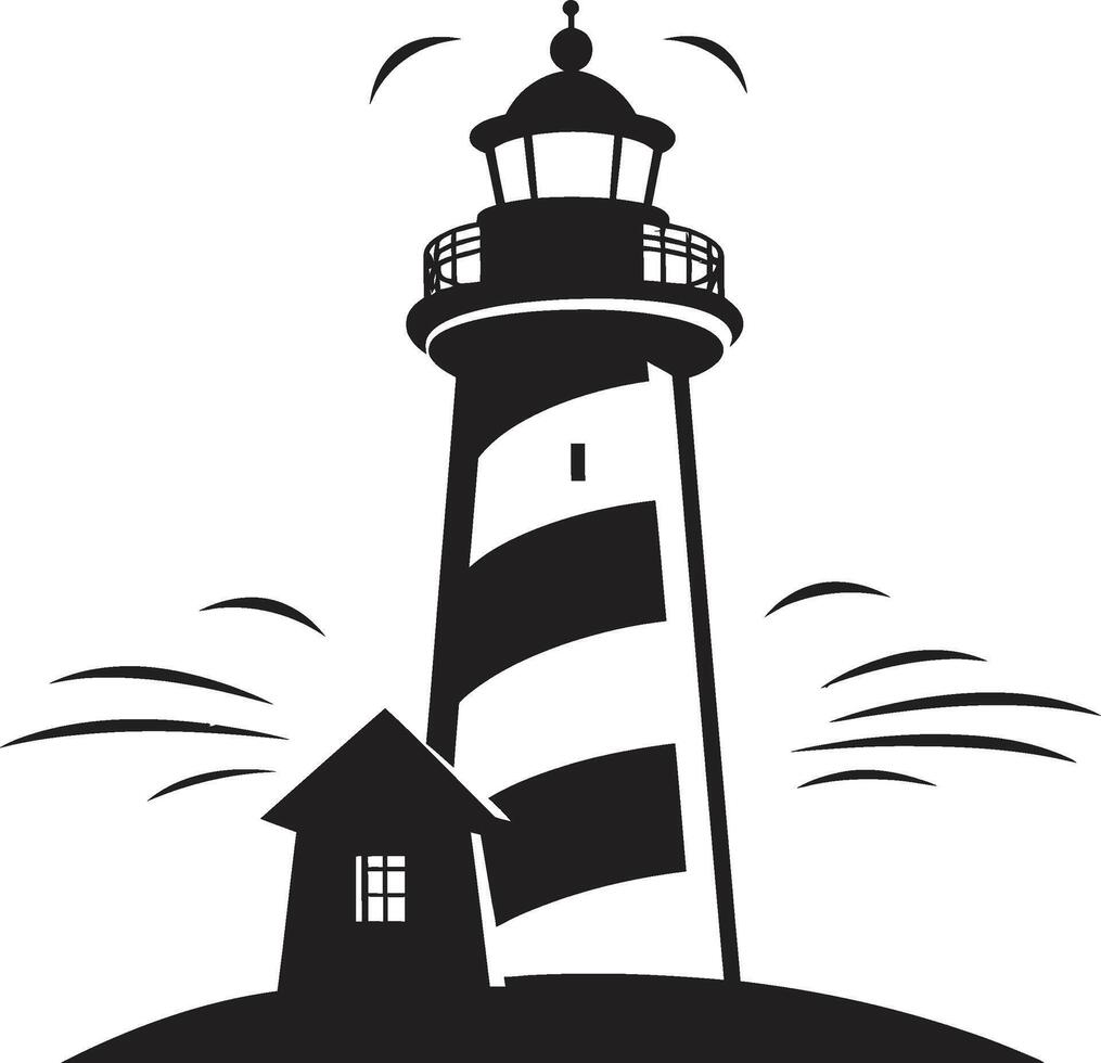 Seafarers Watchtower Lighthouse Emblem in Guiding Light Crest Nautical Lighthouse vector