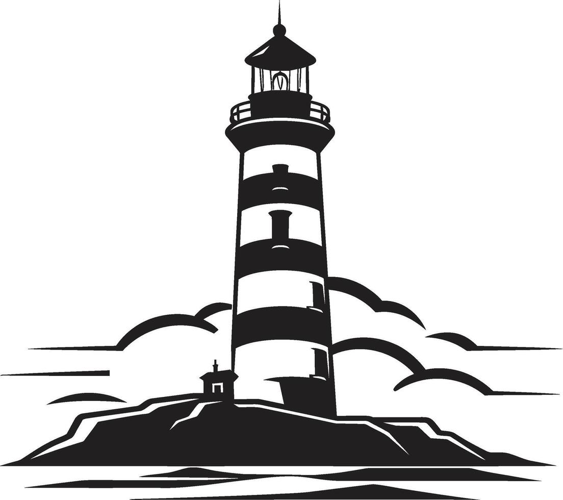 Seafaring Illumination Nautical Guiding Light Radiance Lighthouse Emblem vector
