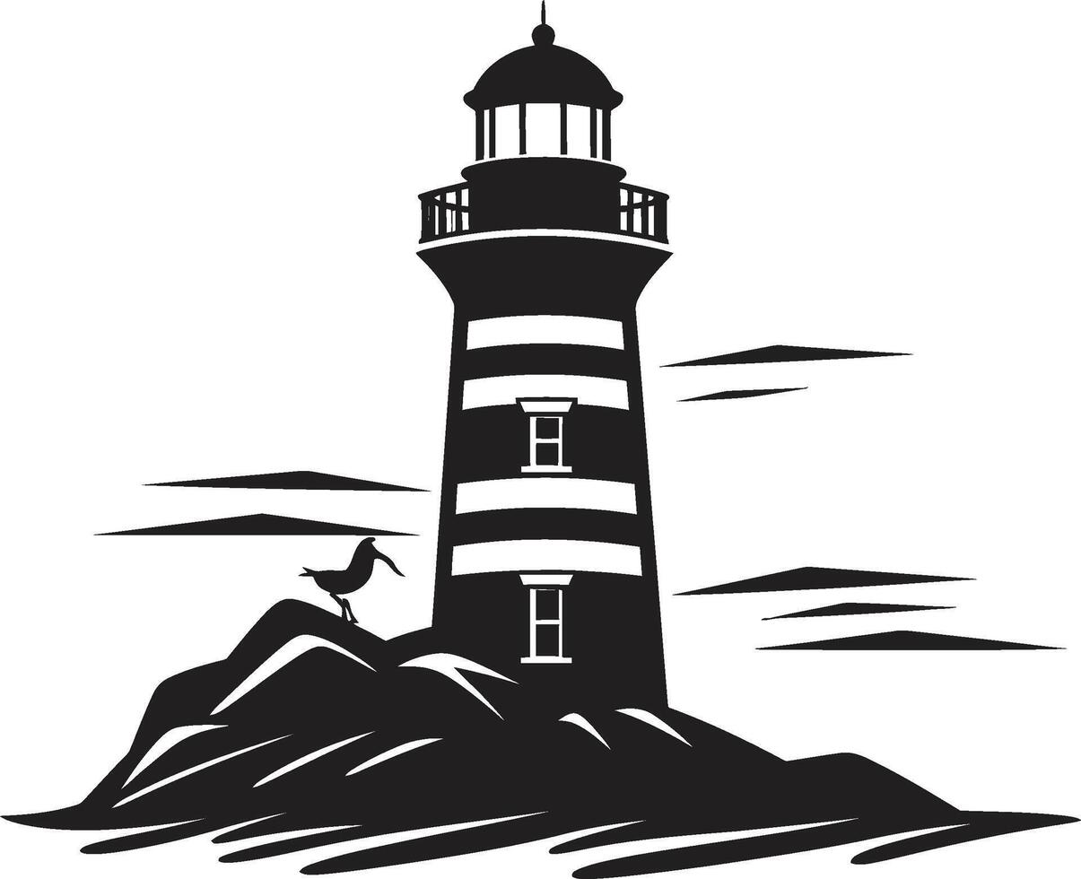 Maritime Guardian Tower Nautical Lighthouse Seafarers Illumination of Lighthouse vector