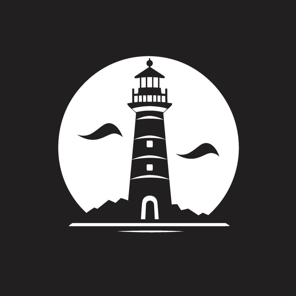 Illuminated Horizon Crest Coastal Lighthouse Nautical Tower Brilliance of Lighthouse vector