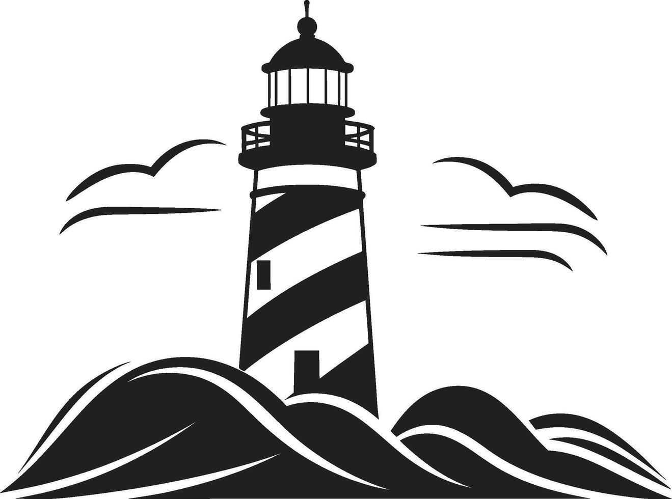 Guiding Light Elegance for Lighthouse Harbor Sentinel Majesty Coastal Lighthouse vector