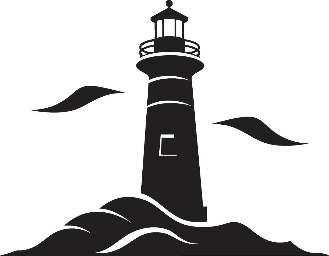 Coastal Watch Sentinel Lighthouse in Seafaring Illumination Nautical vector