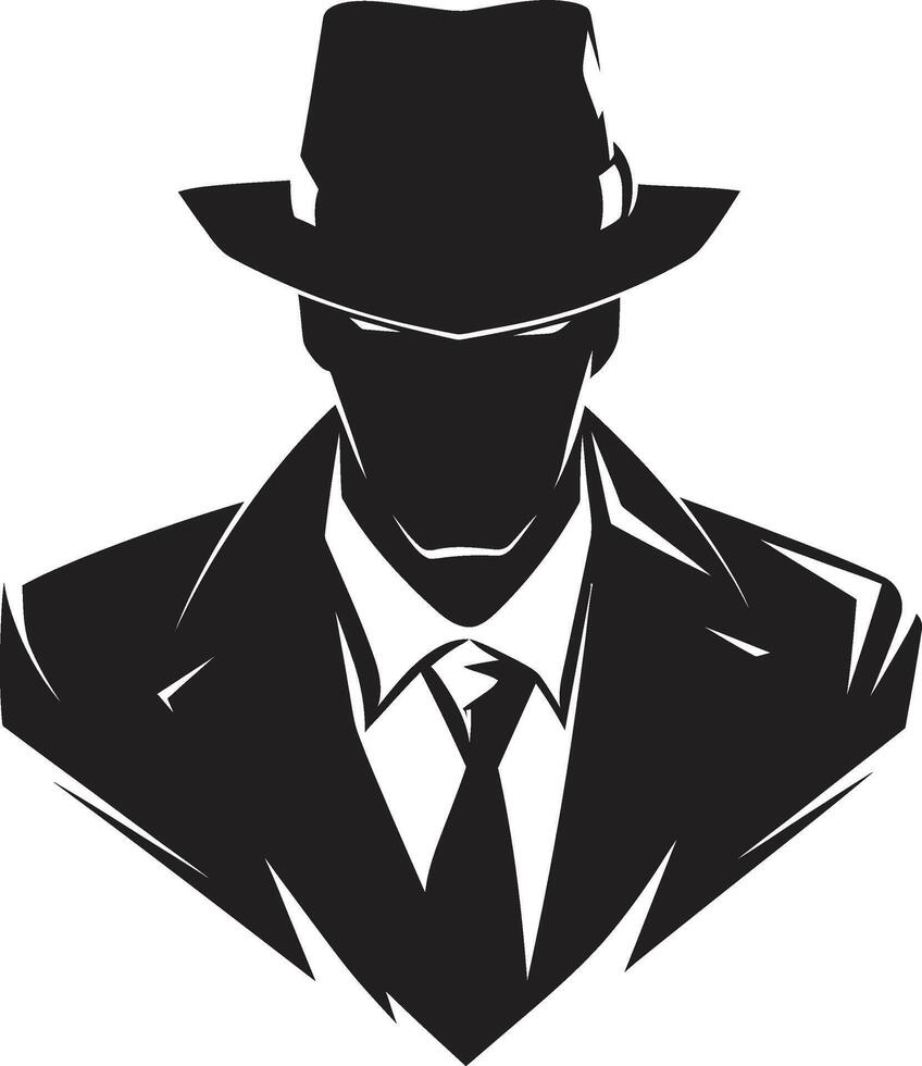 Cosa Nostra Crown Suit and Hat Underworld Elegance Mafia Suit and Hat Emblem vector