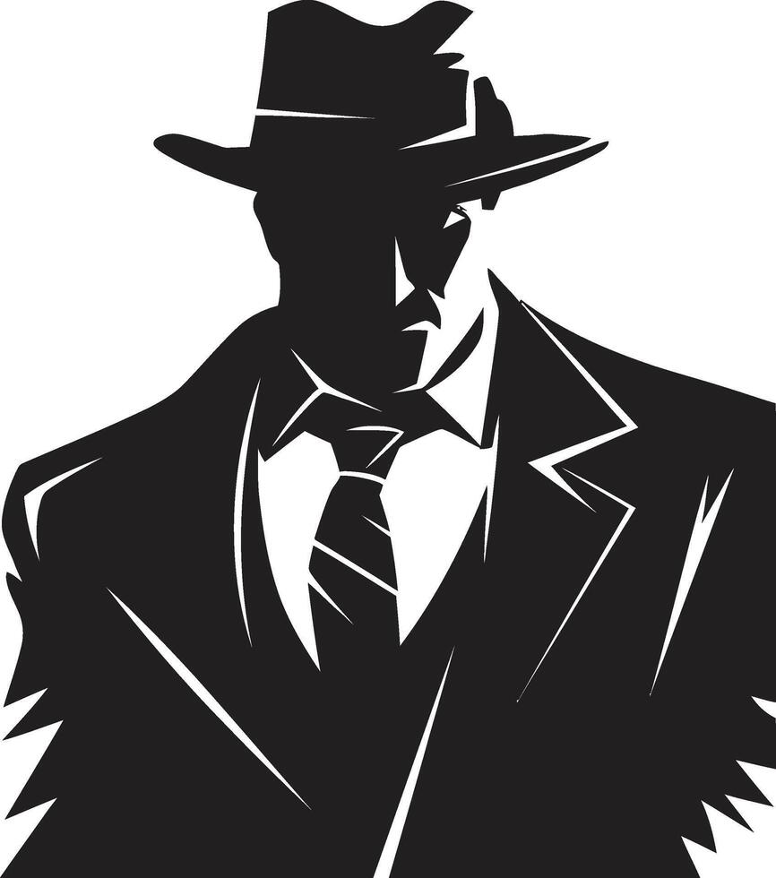 Mafia Monogram Suit and Hat Emblem Dapper Don Dynasty of Mafia Attire vector